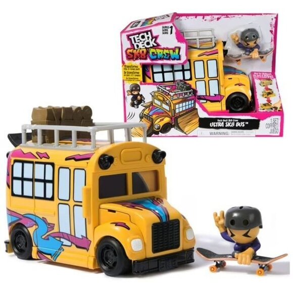 Tech Deck Sk8 Crew Series 1 Ultra Sk8 Bus With Mini Skateboard & Figure - Picture 1 of 8